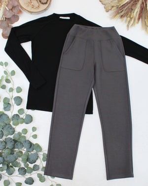 Luxe Ankle Bottoms- Charcoal by Michelle Mae