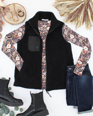 Sherpa Vest - Black by Michelle Mae