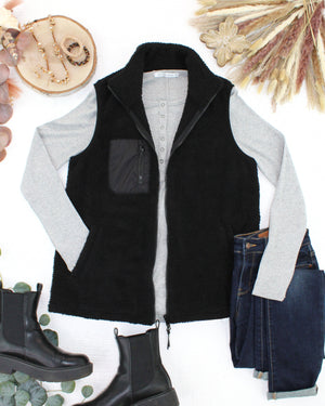 Sherpa Vest - Black by Michelle Mae