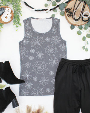 Ava Tank - Faded Black Webs by Michelle Mae