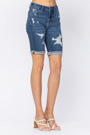 Judy Blue High Waist Destroyed Bermuda Shorts