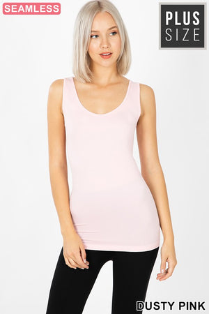 Seemless Scoop Neck Tank Top - Asst Colors by Zenana