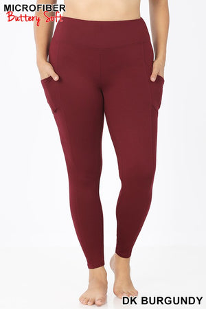 Zenana Yoga Band Leggings with Pockets Buttery Soft Asst Colors