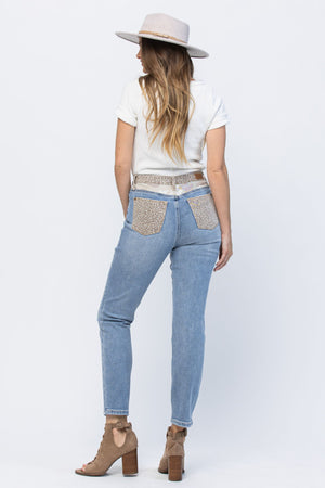 Judy Blue High Waist Cheetah Camo Slim Fit Jeans