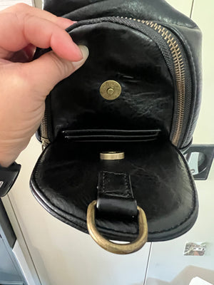 Vegan Leather Sling Purse - Pink