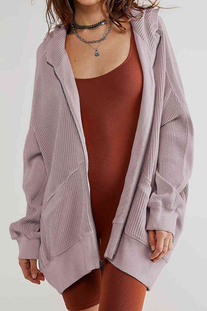 Hanging Out Zip-Up Long Sleeve Relaxed Hooded Jacket - 6 colors
