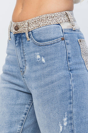 Judy Blue High Waist Cheetah Camo Slim Fit Jeans