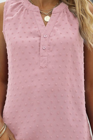 Swiss Dot Notched Neck Tank - 9 colors