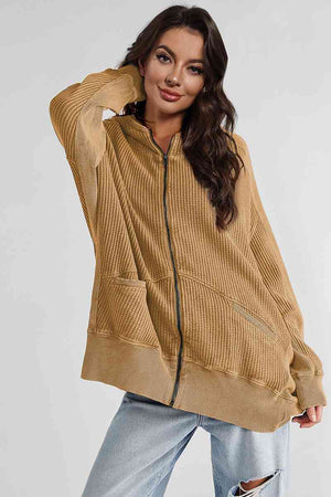 Hanging Out Zip-Up Long Sleeve Relaxed Hooded Jacket - 6 colors