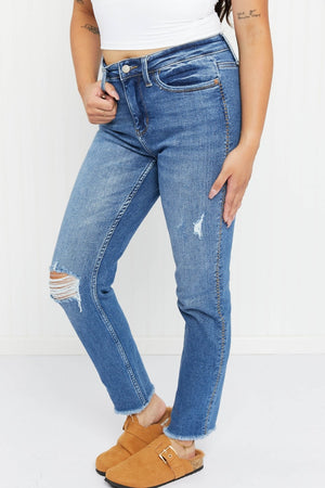 Judy Blue High Waist JB Embroidered Pocket Boyfriend Jeans