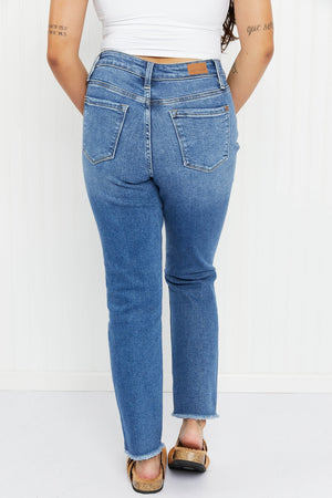 Judy Blue High Waist JB Embroidered Pocket Boyfriend Jeans