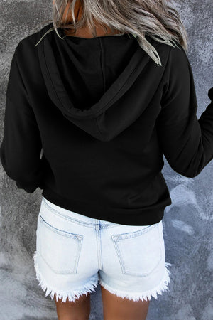 Dropped Shoulder Long Sleeve Hoodie with Pocket - 9 colors