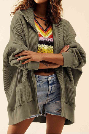 Hanging Out Zip-Up Long Sleeve Relaxed Hooded Jacket - 6 colors