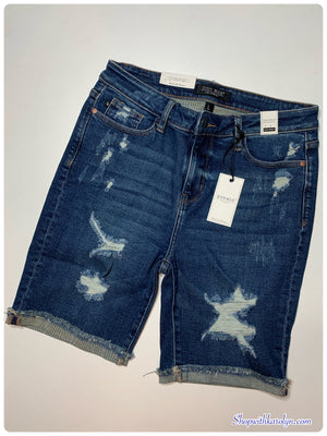 Judy Blue High Waist Destroyed Bermuda Shorts