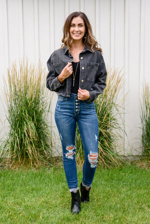 Judy Blue High Waist Button Fly Distressed Skinny Jean