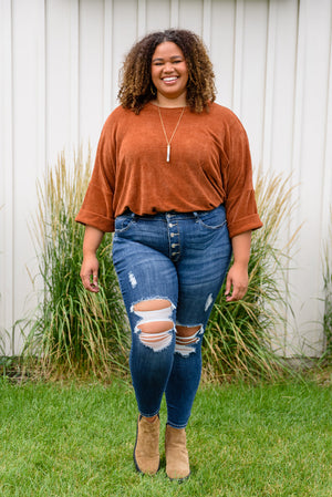 Judy Blue High Waist Button Fly Distressed Skinny Jean