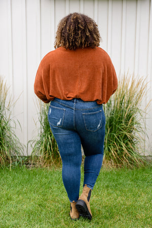 Judy Blue High Waist Button Fly Distressed Skinny Jean