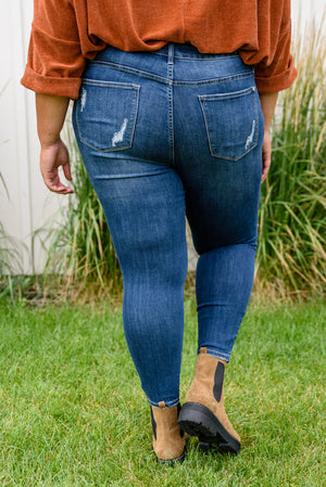 Judy Blue High Waist Button Fly Distressed Skinny Jean