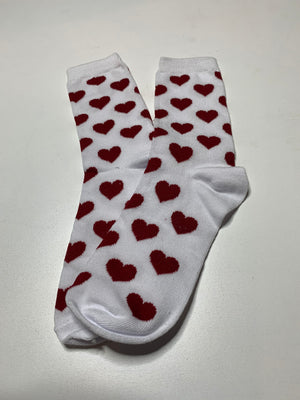 Valentines Day CREW Socks - Assortment heart