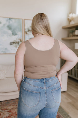 Carefree Seamless Reversible Tank in Light Mocha by Yelete