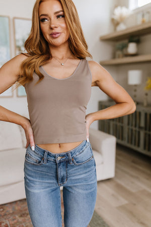 Carefree Seamless Reversible Tank in Light Mocha by Yelete