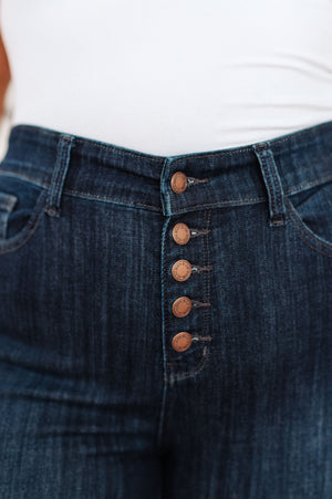 Judy Blue High Waist Hand Sanded Resin Button Fly Skinny Jeans