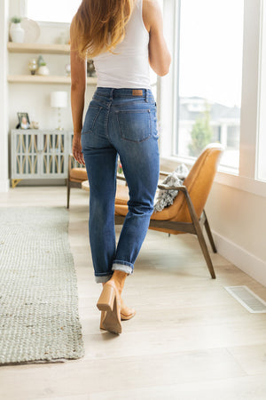 Judy Blue High Waist Button Fly Distressed Boyfriend Jeans - size 24