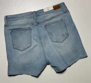 Judy Blue High Waist Cutoff Light Wash side slit Destroyed shorts