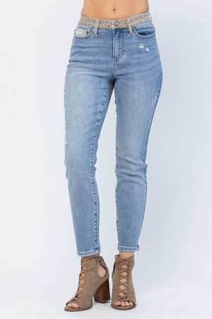 Judy Blue High Waist Cheetah Camo Slim Fit Jeans