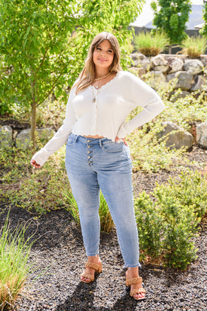 Judy Blue High Rise Button Fly Skinny Jeans - size 24
