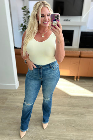 Judy Blue High Waist Distressed Straight Jeans
