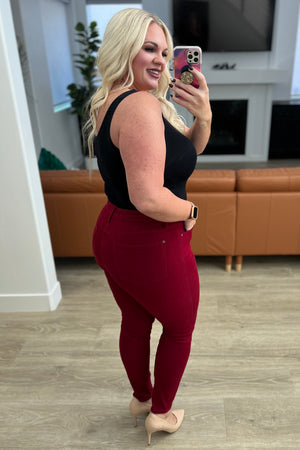 Judy Blue High Rise Tummy Control Skinny Jeans Scarlet