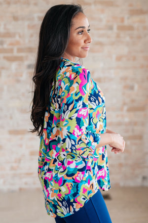 Lizzy Blouse in Neon Floral