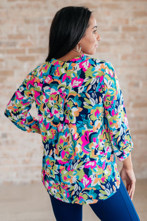 Lizzy Blouse in Neon Floral