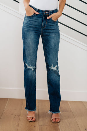 Judy Blue High Waist Distressed Straight Jeans
