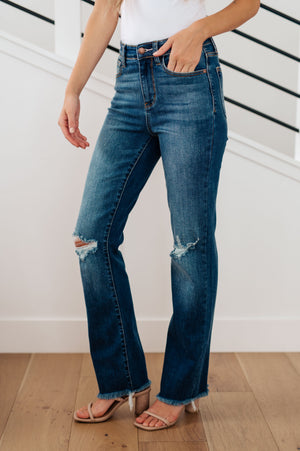 Judy Blue High Waist Distressed Straight Jeans