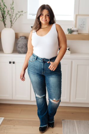 Judy Blue High Waist Distressed Straight Jeans