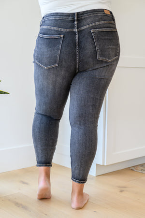 Judy Blue High Waist Front Yoke Skinny Black Wash Jeans