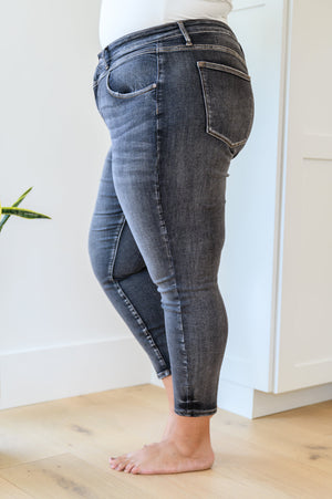 Judy Blue High Waist Front Yoke Skinny Black Wash Jeans