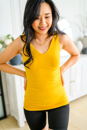 Basics Reversible Tank Mustard by Yelete
