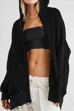 Hanging Out Zip-Up Long Sleeve Relaxed Hooded Jacket - 6 colors
