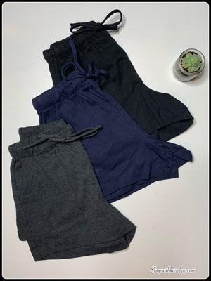 Zenana Drawstring Waist Patch Pocket Shorts - Asst colors